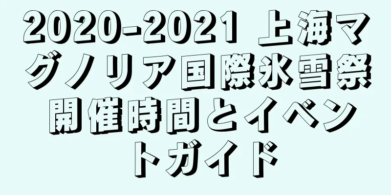 2020-2021 上海マグノリア国際氷雪祭 開催時間とイベントガイド
