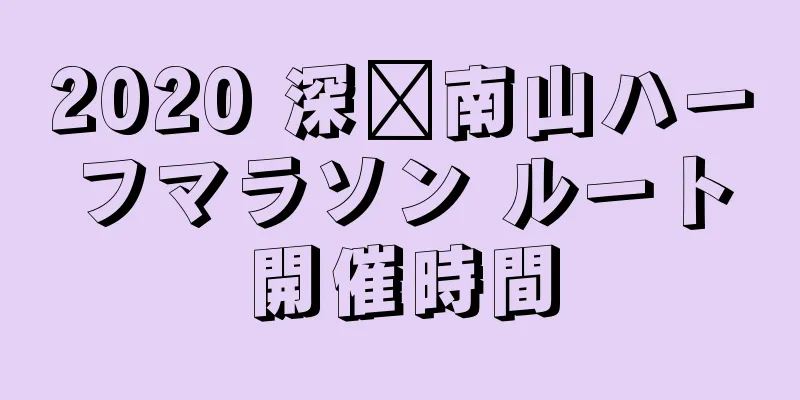 2020 深圳南山ハーフマラソン ルート開催時間