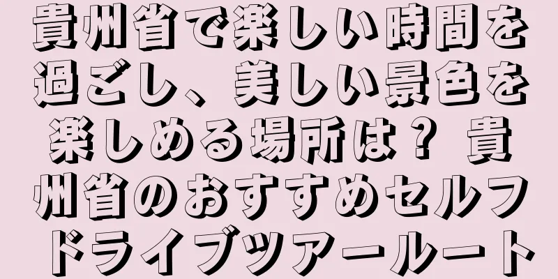 貴州省で楽しい時間を過ごし、美しい景色を楽しめる場所は？ 貴州省のおすすめセルフドライブツアールート
