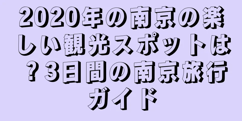 2020年の南京の楽しい観光スポットは？3日間の南京旅行ガイド