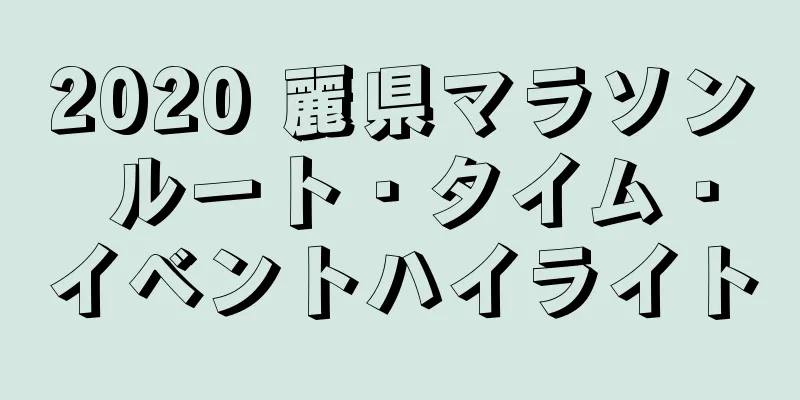 2020 麗県マラソン ルート・タイム・イベントハイライト