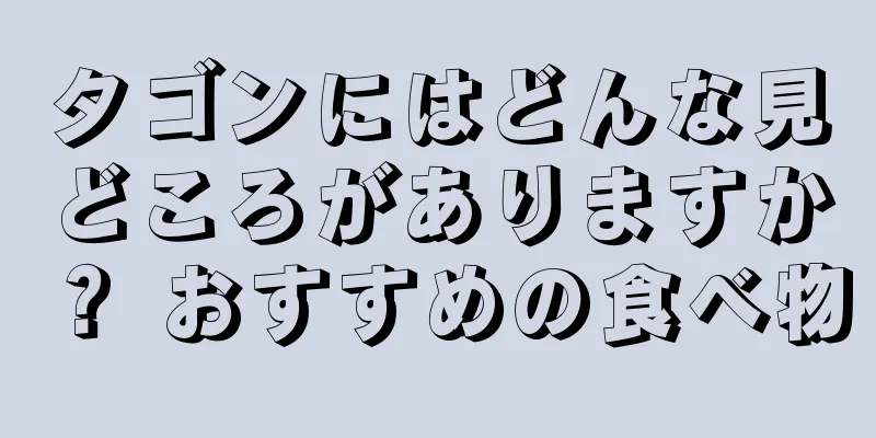 タゴンにはどんな見どころがありますか？ おすすめの食べ物