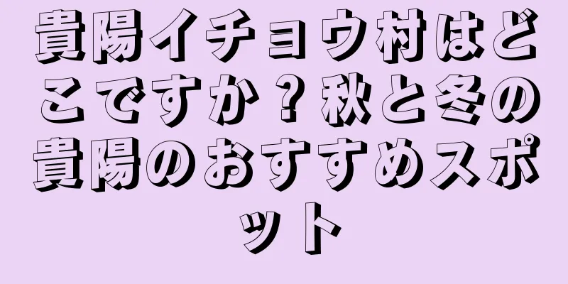 貴陽イチョウ村はどこですか？秋と冬の貴陽のおすすめスポット