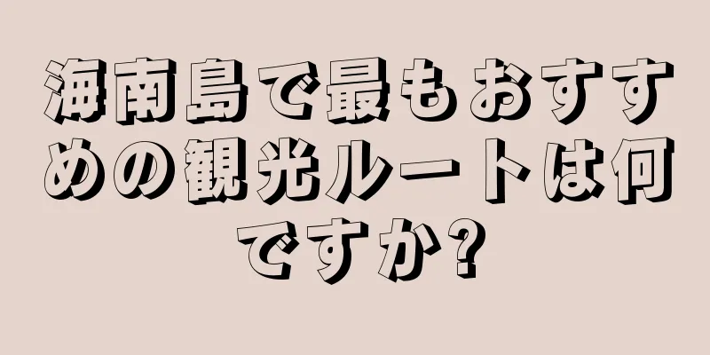海南島で最もおすすめの観光ルートは何ですか?