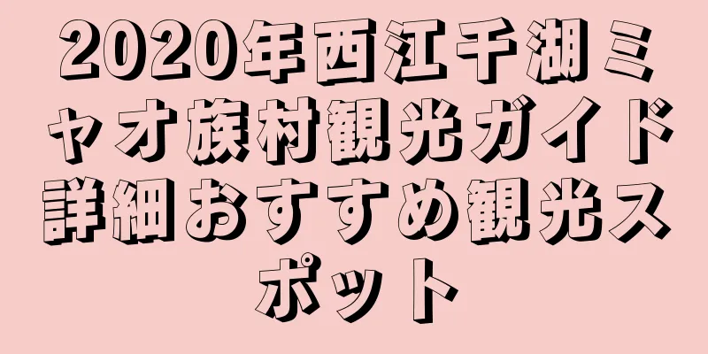 2020年西江千湖ミャオ族村観光ガイド詳細おすすめ観光スポット