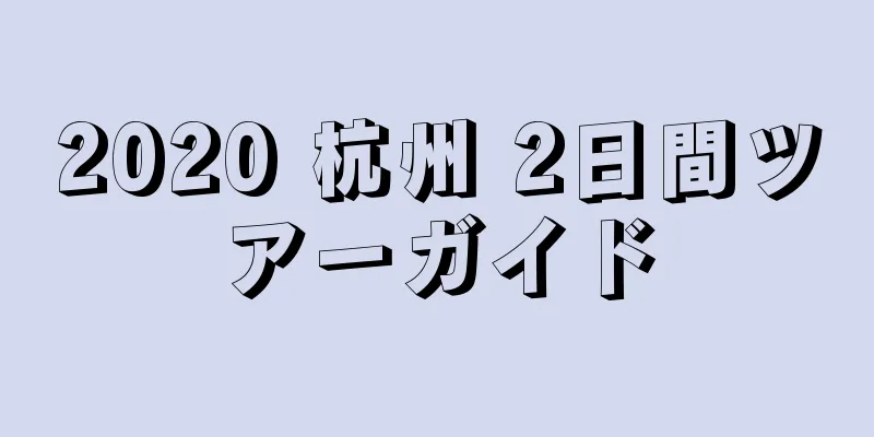 2020 杭州 2日間ツアーガイド