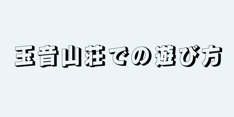 玉音山荘での遊び方