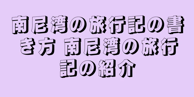 南尼湾の旅行記の書き方 南尼湾の旅行記の紹介