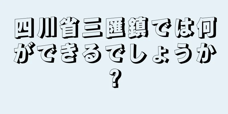 四川省三匯鎮では何ができるでしょうか?
