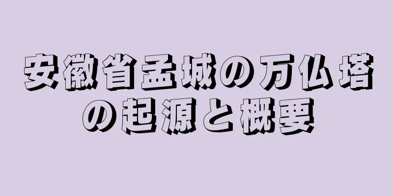 安徽省孟城の万仏塔の起源と概要