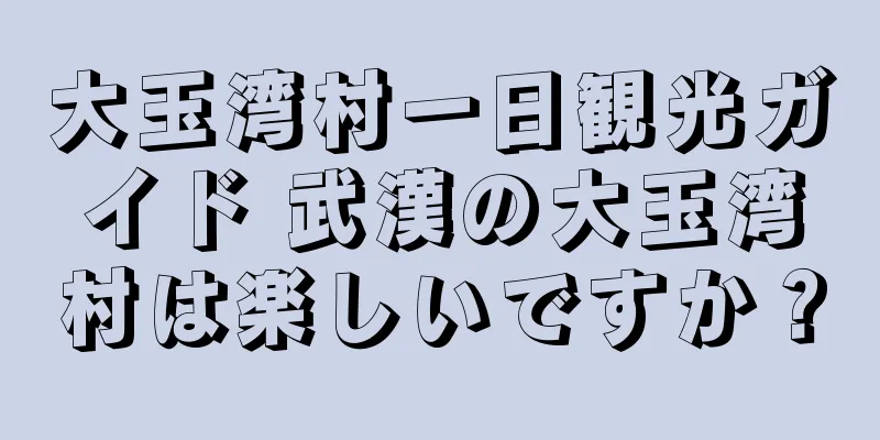 大玉湾村一日観光ガイド 武漢の大玉湾村は楽しいですか？