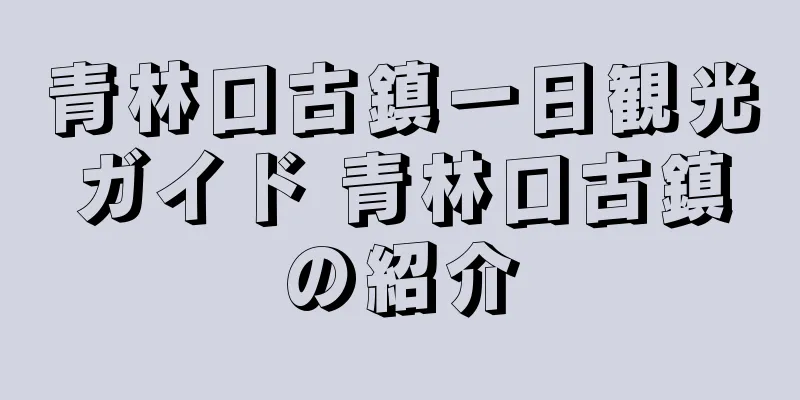 青林口古鎮一日観光ガイド 青林口古鎮の紹介
