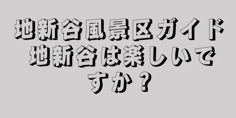 地新谷風景区ガイド 地新谷は楽しいですか？