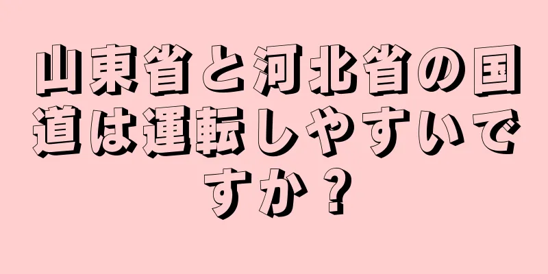 山東省と河北省の国道は運転しやすいですか？