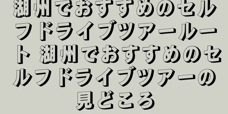 湖州でおすすめのセルフドライブツアールート 湖州でおすすめのセルフドライブツアーの見どころ