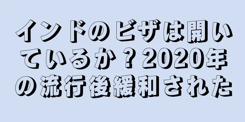 インドのビザは開いているか？2020年の流行後緩和された
