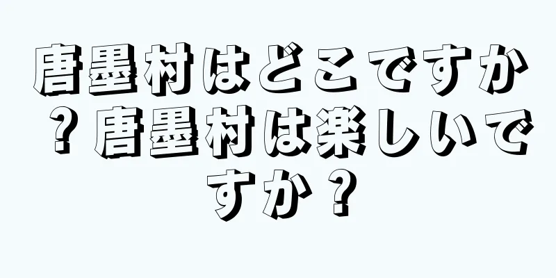 唐墨村はどこですか？唐墨村は楽しいですか？