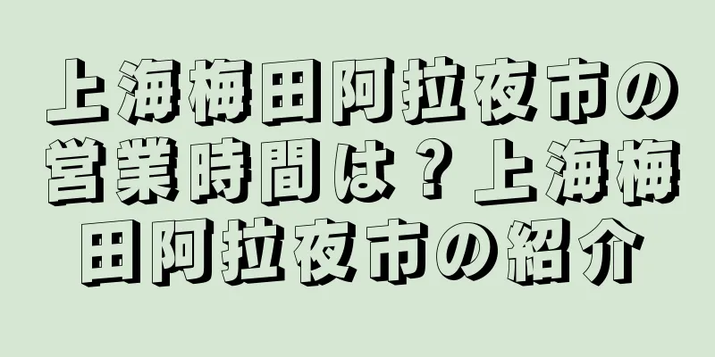 上海梅田阿拉夜市の営業時間は？上海梅田阿拉夜市の紹介