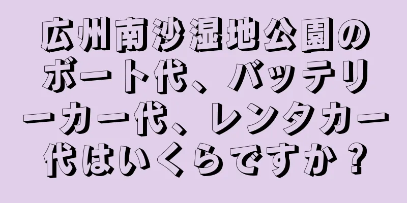 広州南沙湿地公園のボート代、バッテリーカー代、レンタカー代はいくらですか？