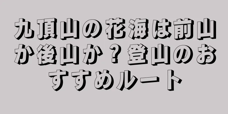九頂山の花海は前山か後山か？登山のおすすめルート