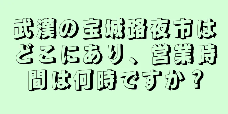 武漢の宝城路夜市はどこにあり、営業時間は何時ですか？