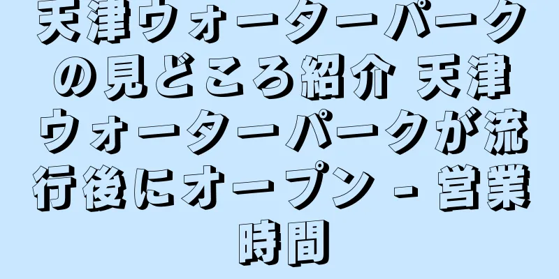天津ウォーターパークの見どころ紹介 天津ウォーターパークが流行後にオープン - 営業時間