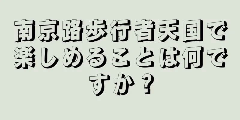 南京路歩行者天国で楽しめることは何ですか？