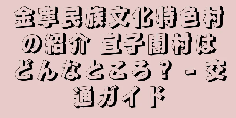 金寧民族文化特色村の紹介 宜子閣村はどんなところ？ - 交通ガイド