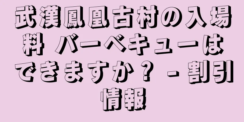 武漢鳳凰古村の入場料 バーベキューはできますか？ - 割引情報