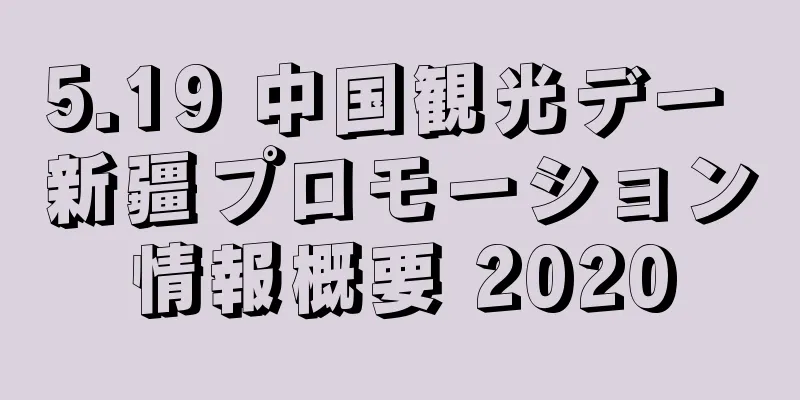 5.19 中国観光デー 新疆プロモーション情報概要 2020