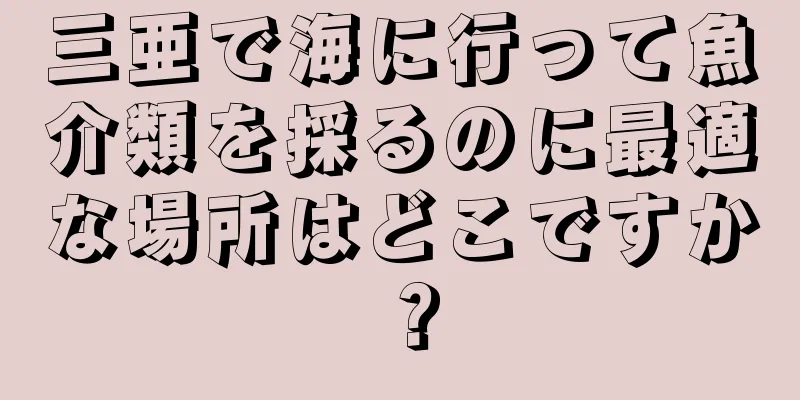 三亜で海に行って魚介類を採るのに最適な場所はどこですか？