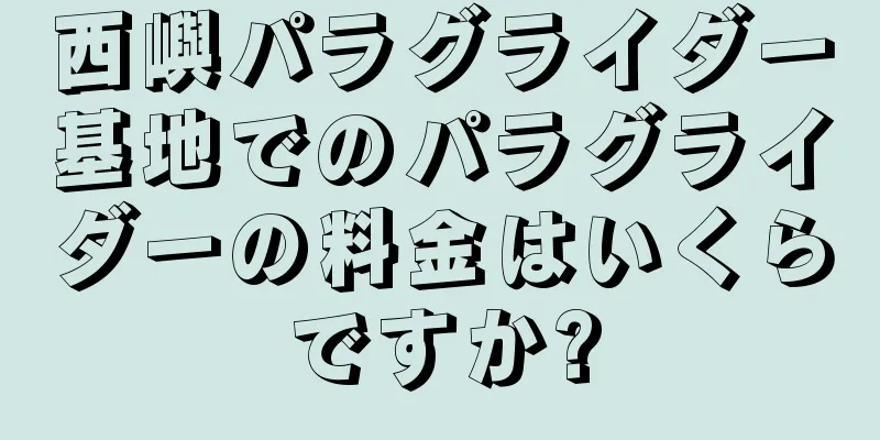 西嶼パラグライダー基地でのパラグライダーの料金はいくらですか?