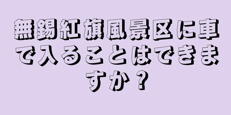 無錫紅旗風景区に車で入ることはできますか？