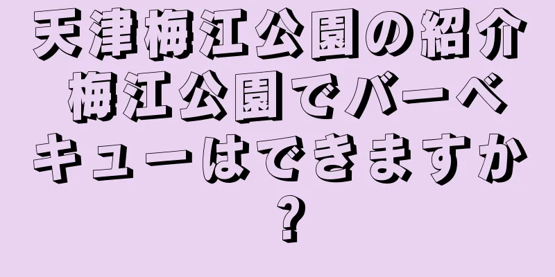 天津梅江公園の紹介 梅江公園でバーベキューはできますか？