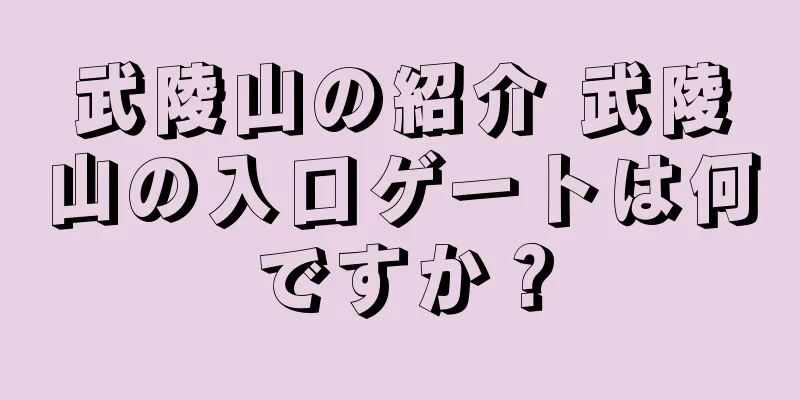 武陵山の紹介 武陵山の入口ゲートは何ですか？