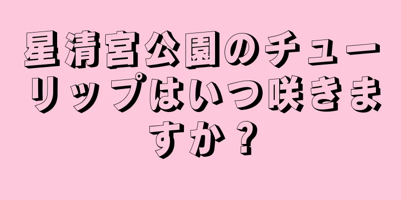 星清宮公園のチューリップはいつ咲きますか？