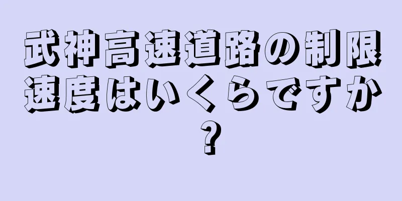 武神高速道路の制限速度はいくらですか？