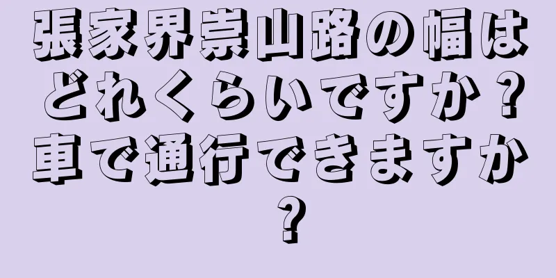 張家界崇山路の幅はどれくらいですか？車で通行できますか？