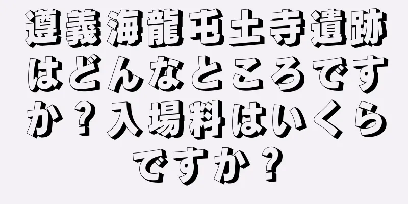 遵義海龍屯土寺遺跡はどんなところですか？入場料はいくらですか？