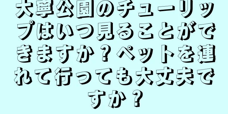 大寧公園のチューリップはいつ見ることができますか？ペットを連れて行っても大丈夫ですか？