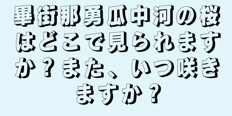 畢街那勇瓜中河の桜はどこで見られますか？また、いつ咲きますか？