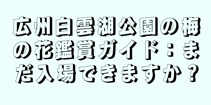 広州白雲湖公園の梅の花鑑賞ガイド：まだ入場できますか？