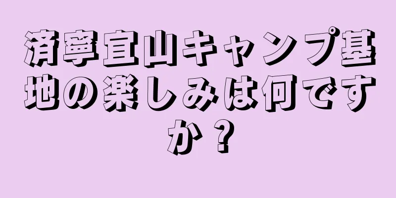 済寧宜山キャンプ基地の楽しみは何ですか？