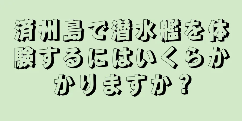 済州島で潜水艦を体験するにはいくらかかりますか？