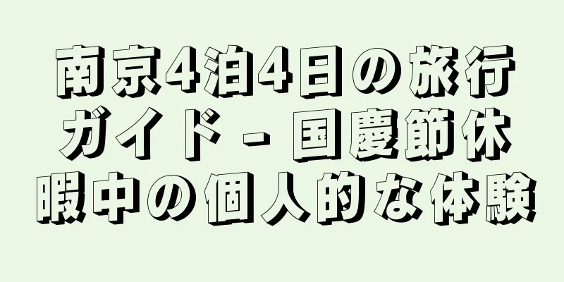 南京4泊4日の旅行ガイド - 国慶節休暇中の個人的な体験