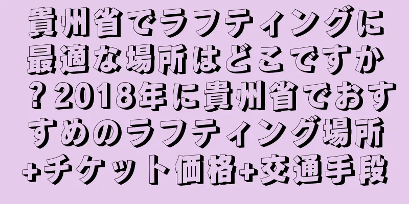 貴州省でラフティングに最適な場所はどこですか？2018年に貴州省でおすすめのラフティング場所+チケット価格+交通手段
