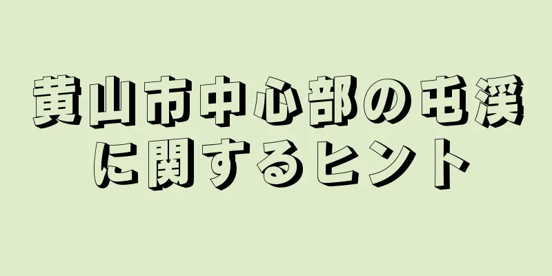黄山市中心部の屯渓に関するヒント
