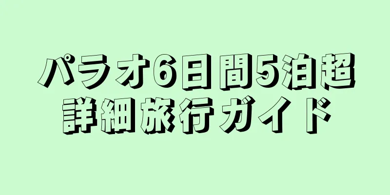 パラオ6日間5泊超詳細旅行ガイド