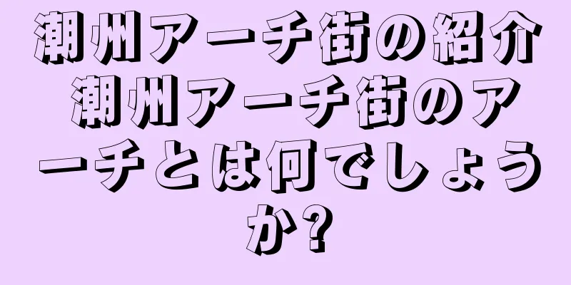 潮州アーチ街の紹介 潮州アーチ街のアーチとは何でしょうか?