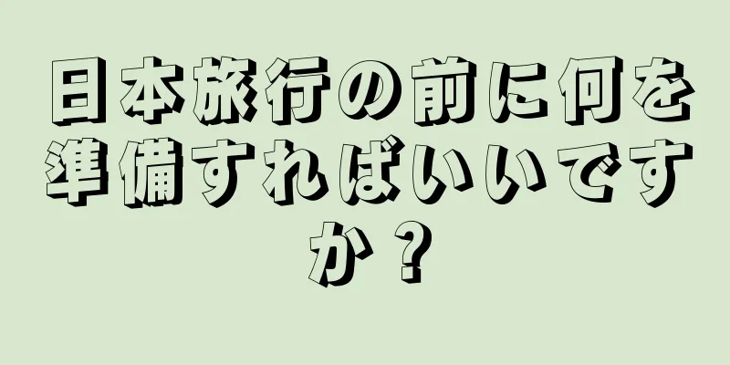 日本旅行の前に何を準備すればいいですか？